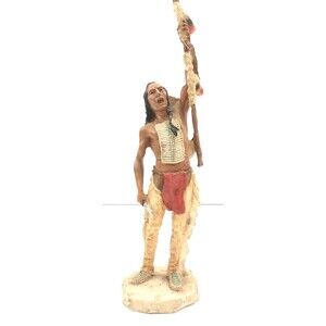 Native American Warrior Resin Statue 9" Tall #A060